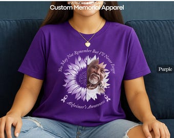 Alzheimer's Awareness Memorial Shirt: Purple Ribbon Remembrance, Personalized Tribute