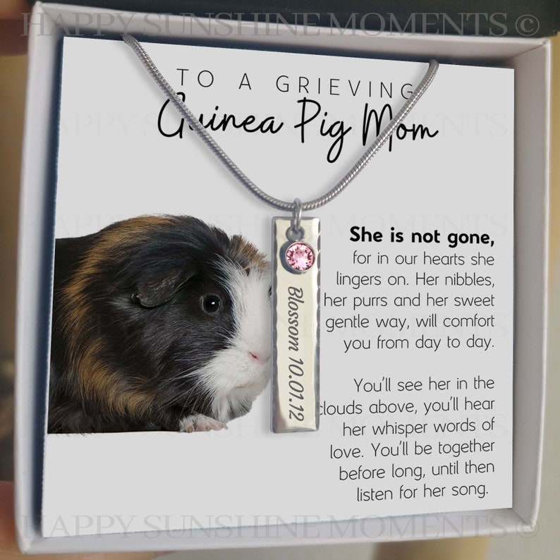 Personalized Guinea Pig Memorial Necklace Guinea Pig Loss Etsy