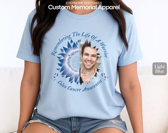 Colon Cancer Awareness Memorial Shirt: Blue Ribbon Remembrance Tee