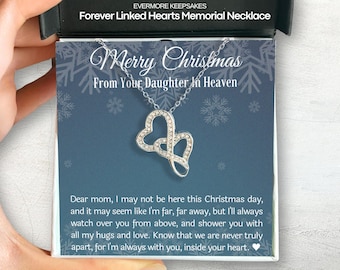 Daughter in Heaven Christmas Necklace, Loss of Daughter Memorial Gift for Mom, Grieving Mother Sympathy Jewelry, Remembrance Keepsake