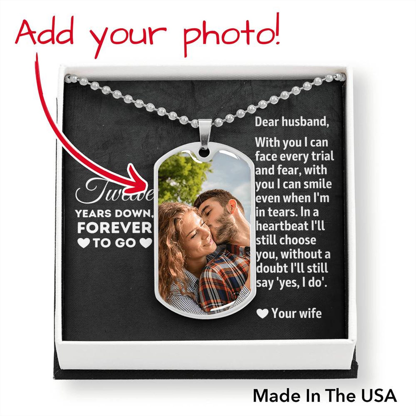 12th Wedding Anniversary Gift for Husband 12 Year