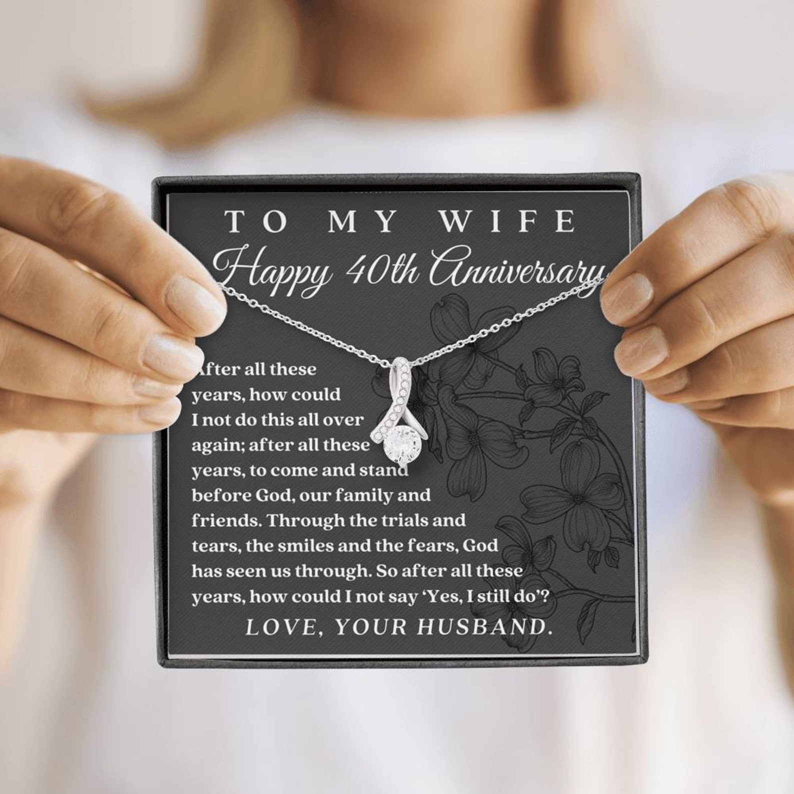 40th Anniversary Gift For Wife 40 Years Marriage Necklace Etsy funny-40th-birthday-gifts-for-man-birthdaybuzz