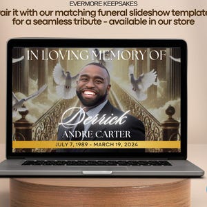 black & gold Funeral program template, heaven theme funeral template, gold sky heaven template, 4 page bifold funeral program template, obituary digital PDF printable celebration of life funeral booklet funeral brochure canva edit funeral template canva order of service funeral canva template in loving memory of funeral poem digital download editable funeral template