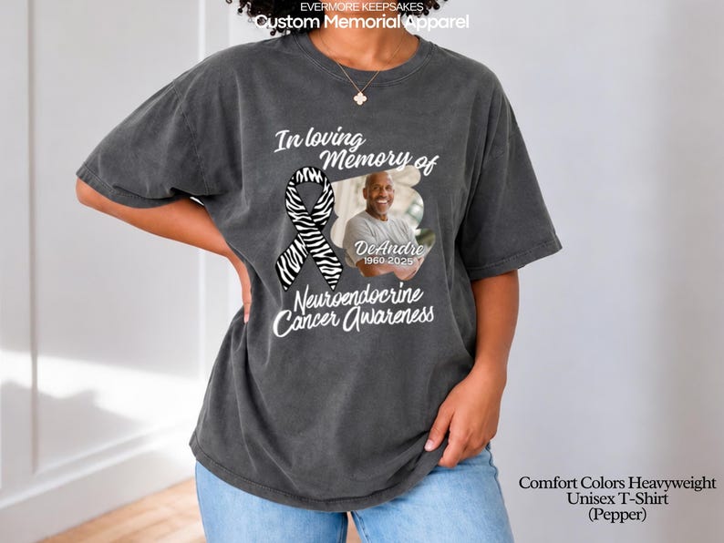 Custom Neuroendocrine Cancer Awareness Shirt, November Zebra Ribbon ...