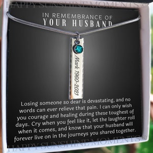 Husband Memorial Necklace, Loss of Husband, Husband Sympathy Gift, Loving Memory of Husband, Husband Bereavement, Husband Loss Gift