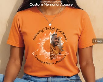 Leukemia Cancer Awareness Shirt, September We Wear Orange, Blood Cancer Warrior, Personalized Memorial T-Shirt, Celebration of Life Sympathy