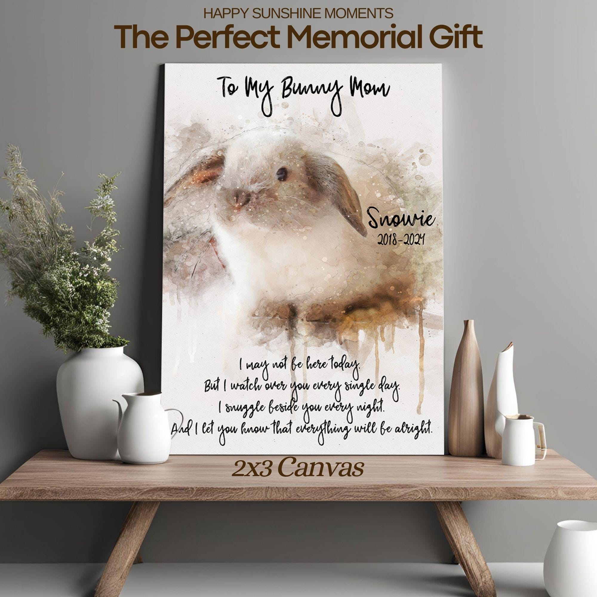 Pet Memorial Rabbit, Custom Rabbit Loss Gift, Personalized Pet Sympathy ...