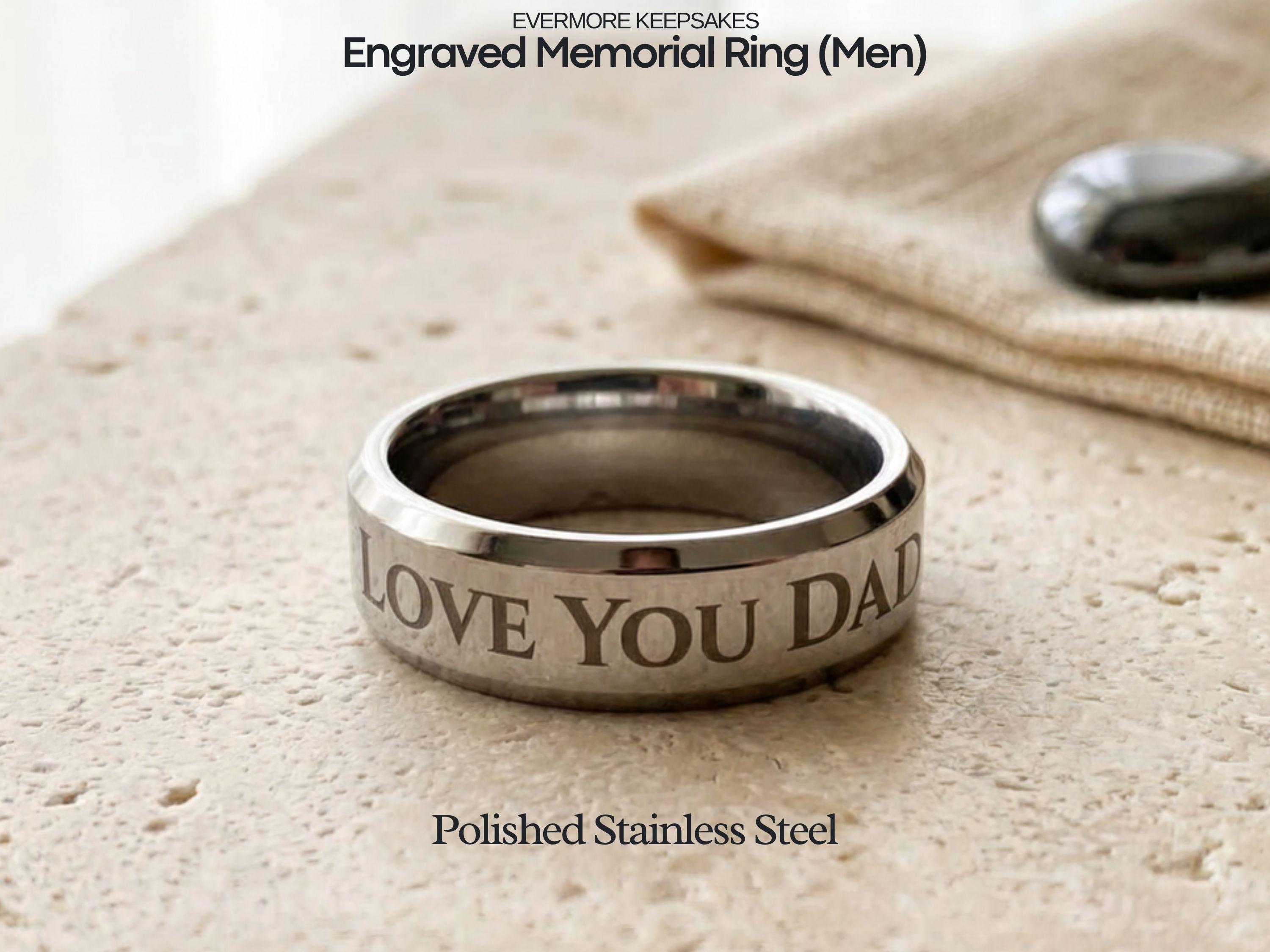 Son Engraved Memorial Ring, Father's Day From Son in Heaven, Men ...