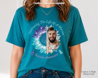 Suicide Prevention Awareness Shirt, September We Wear Teal Purple, Personalized Memorial T-Shirt, Celebration of Life Tee, In Loving Memory
