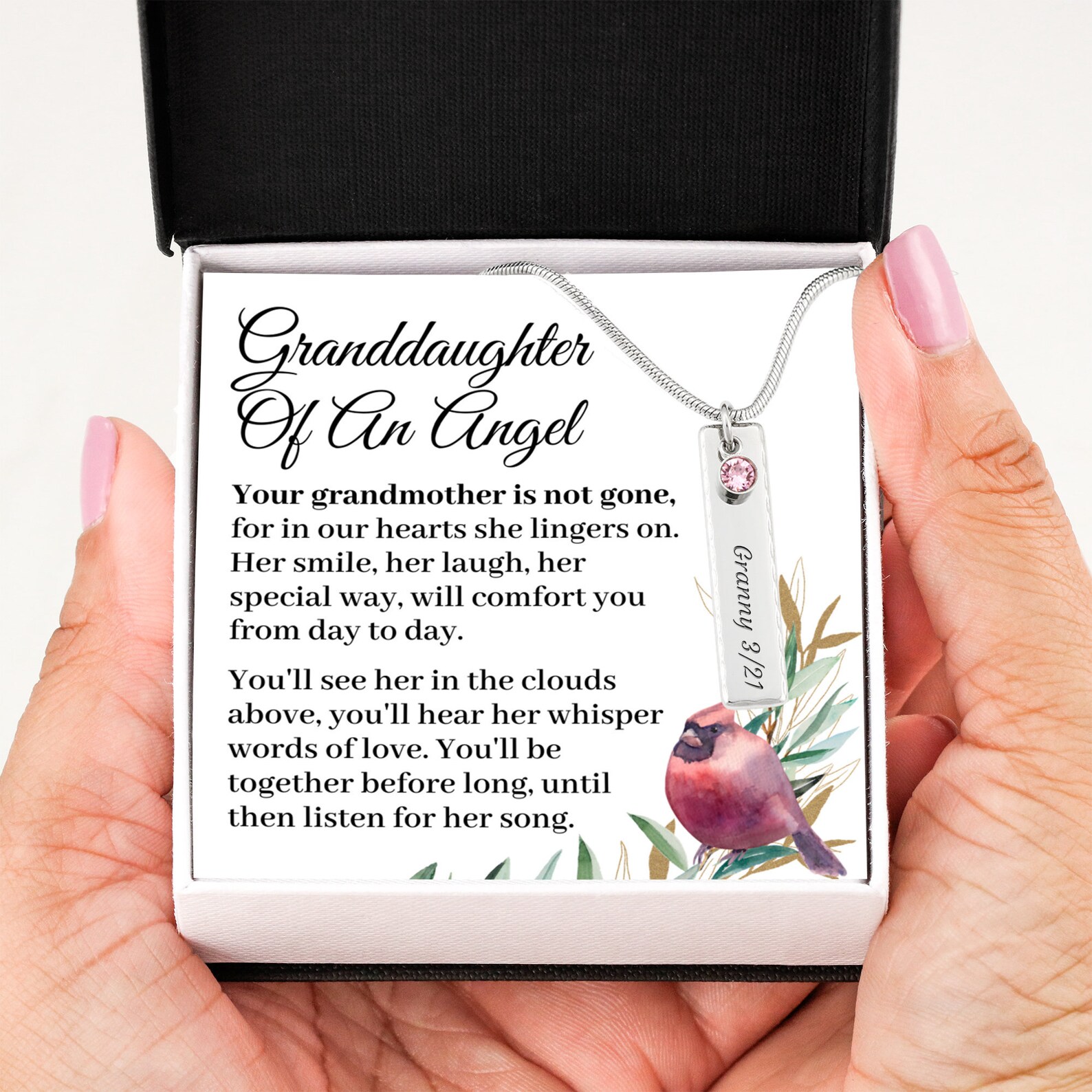 Loss of Grandmother Gift Grandma Memorial Necklace Granny Etsy