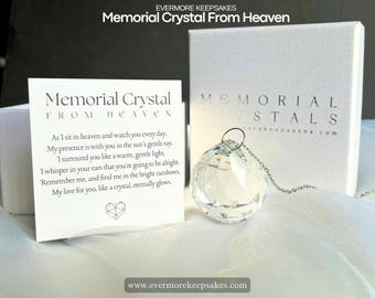 Memorial Crystal Suncatcher Ornament, Grief Crystal, Rainbow Maker for Remembrance Death Sympathy Happy Mother's Day Son Loss of Daughter