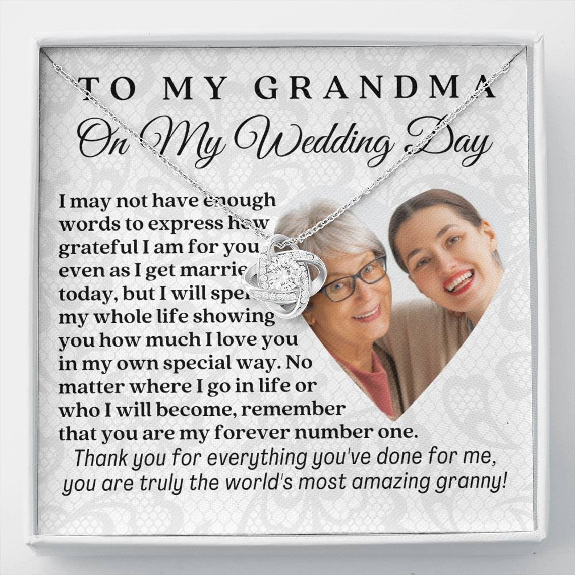 To My Grandma On My Wedding Day Gift for Granny on Wedding Etsy
