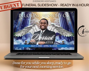 Urgent Custom Funeral Slideshow Service, Same Day Done For You Memorial Video, Celebration of Life Tribute, Fast Funeral Obituary Program