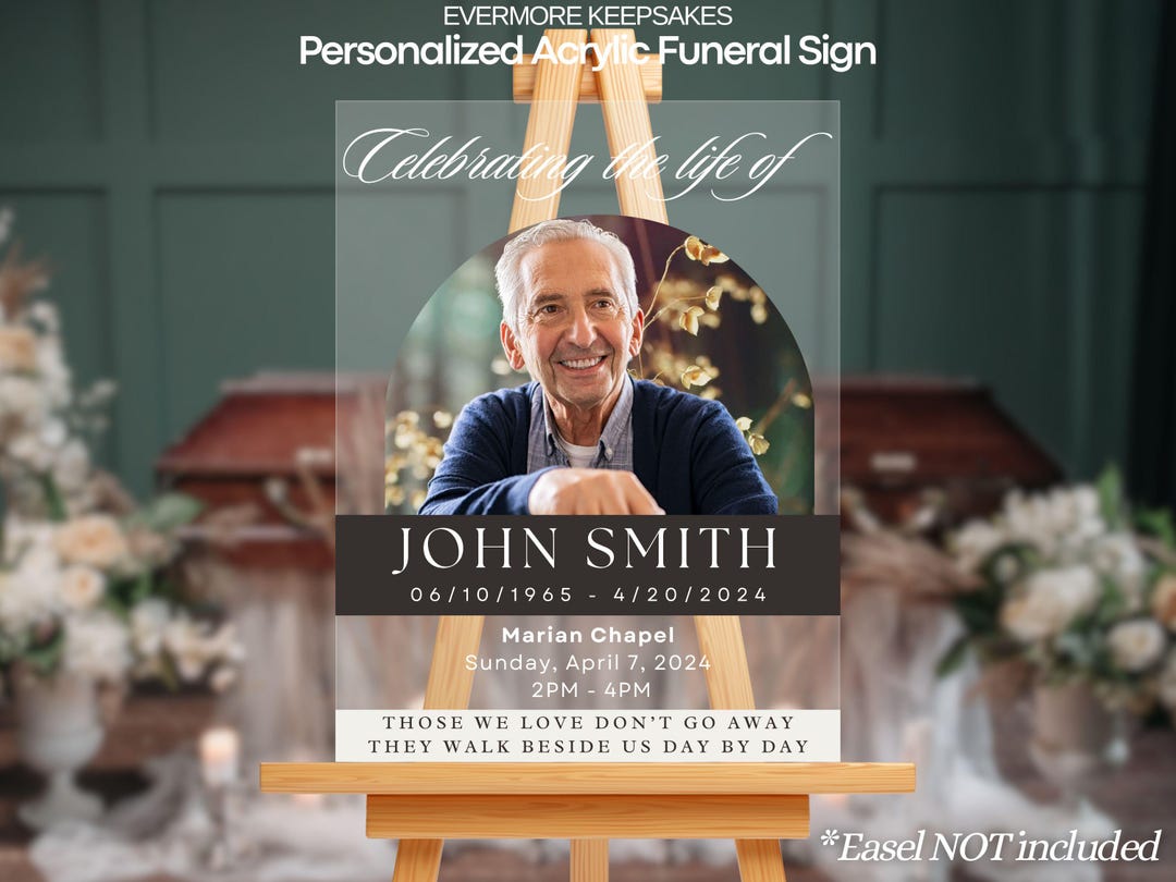 Acrylic Custom Funeral Sign Picture, Personalized Funeral Memorial ...