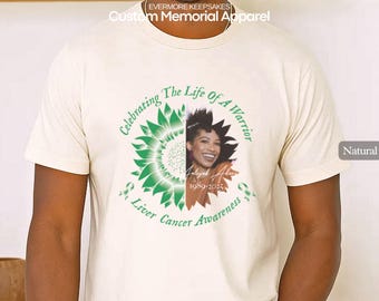 Personalized Liver Cancer Awareness Shirt, Green Ribbon Memorial Tee, In Memory Tribute Apparel, Liver Cancer Awareness Hoodie & Sweatshirt