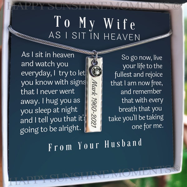 Husband Memorial Necklace, Loss of Husband, Husband Sympathy Gift, Loving Memory of Husband, Husband Bereavement, Husband Loss Gift