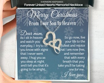 Merry Christmas Mom From Son In Heaven, Loss of Son Necklace, Son Memorial Jewelry, Mother Who Lost Son, Grieving Son, Son Remembrance Gift