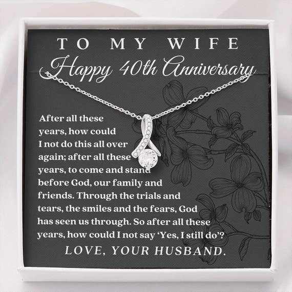 40th Anniversary Gift for Wife 40 Years Marriage Necklace | Etsy