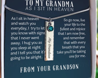 Loss of Grandson Gift for Grandma, Grandchild Loss, Grandson Keepsake, Grandson Memorial Gift, Grandchild Sympathy, Bereavement Necklace