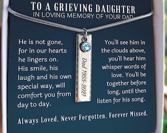 Dad Memorial Necklace: Engraved Stainless Steel Remembrance Jewelry