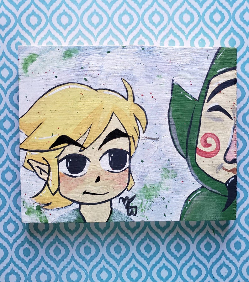 Link and Tingle Legend of Zelda Acrylic Painting on Wooden Etsy
