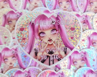 H a t e • Holografische Glitzeraufkleber
