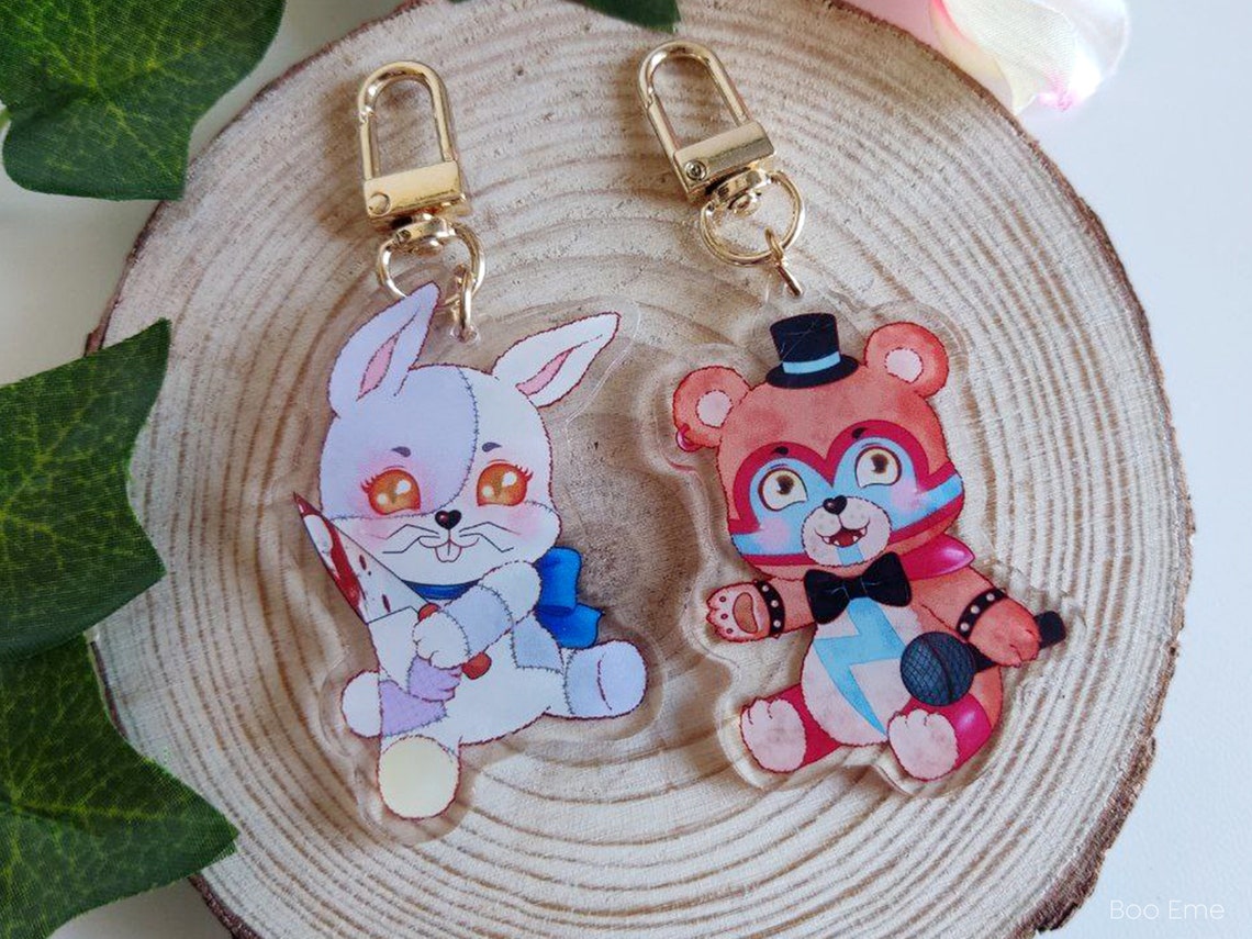 FNAF Security Breach Plushies Fanart Acrylic Keychains Etsy