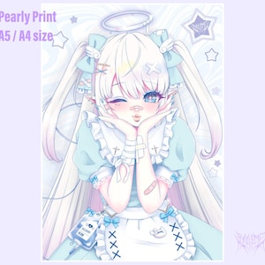 Cyber Angel Tenshi Kaiwai Original Art - Pearly Paper Print PREORDER