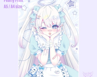 Cyber Angel Tenshi Kaiwai Original Art - Perlmuttpapierdruck