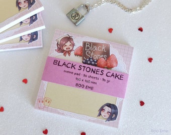 Memopad Nana Black Stones Cake - Süßes Briefpapier Desktop Memopads