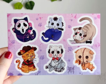 Slasher Kitties - A6 Vinyl Sticker Sheet