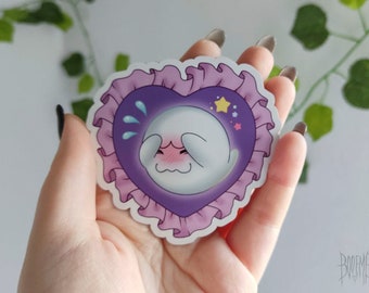 Shy Boo Rüschenherzkissen | Vinyl-Aufkleber - Süßer Magnet