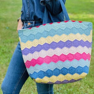 Upcycled Vintage Quilt Tote Bag: Handmade Patchwork, Liberty Floral Lining