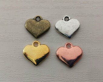 Bulk Love Word Charms 10 Pcs Antique Silver Tone Round Message Tags DIY Jewelry