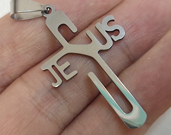 Jesus Cross Pendant Stainless Steel For Jewelry Making