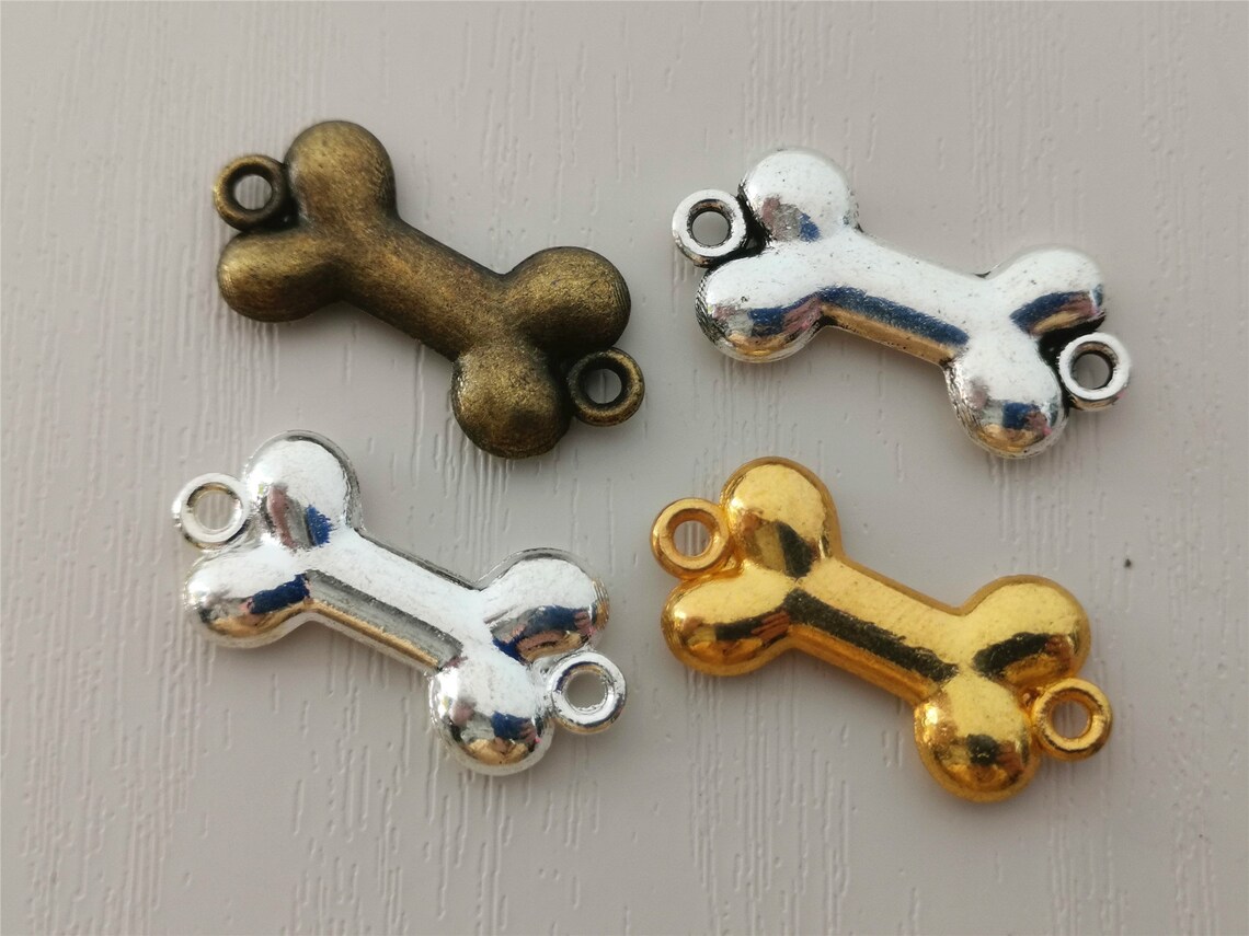 16/40/100PCS Dog Bone Connector Bulk Dog Bone Charm Set Dog Etsy