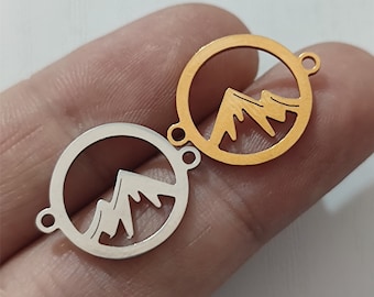 Zawieszka ze stali nierdzewnej z pasmem górskim do naszyjnika i bransoletki