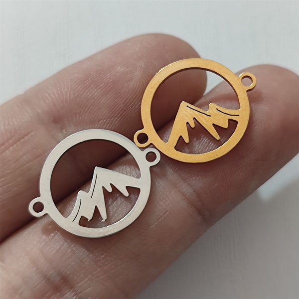 Mountain Range Charm Stainless Steel For Necklace Bracelet