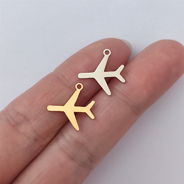 Petit collier charm avion en acier inoxydable pour pilotes de vol