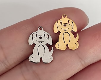 Small Dog Bone Charm - Stainless Steel Pet Pendant
