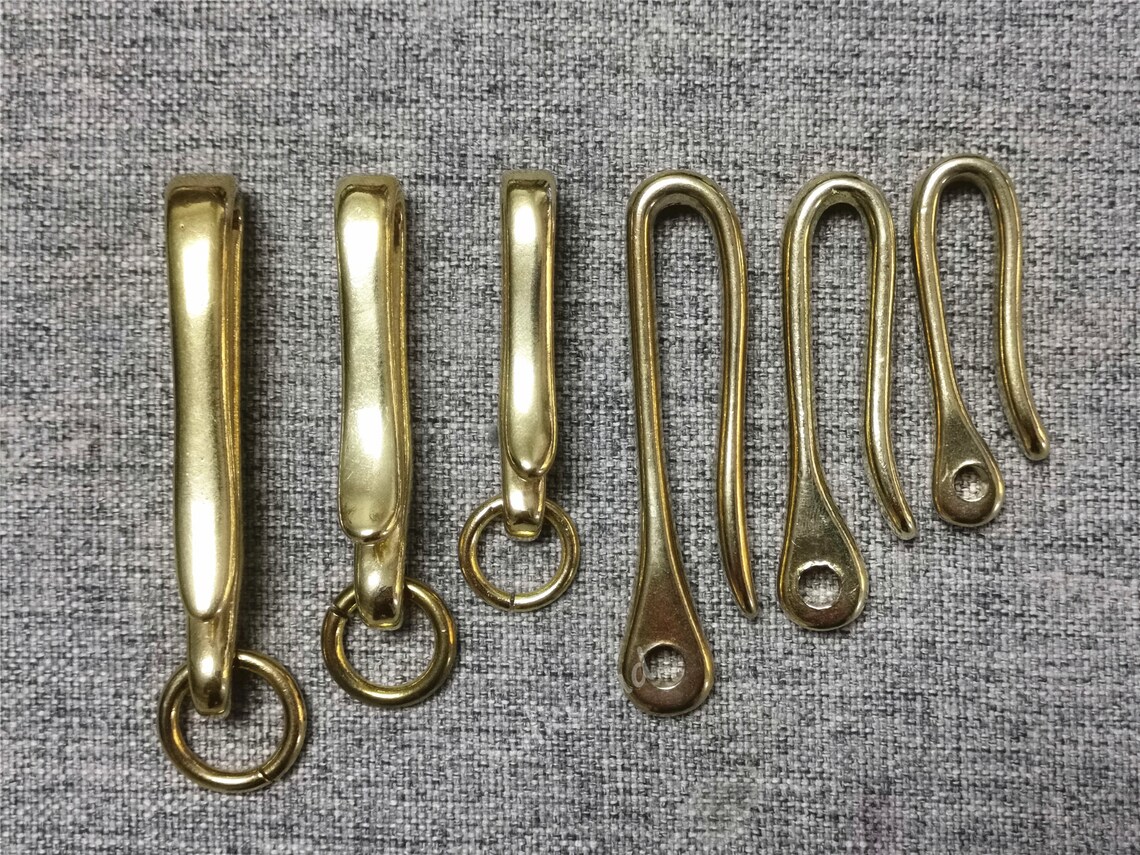 Solid Brass Japanese Fish Hook Key Chain Brass Key Chain Etsy