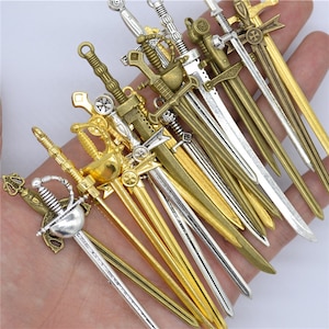 Large Sword Pendant Set For Dollhouse Jewelry Making