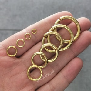 Solid Brass Open Jump Ring Connector Ring 26mm 20mm 10mm Leather Craft Fitting