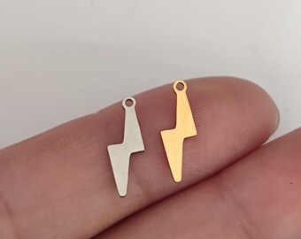 Tiny Lightning Charm - Stainless Steel Flash Pendant