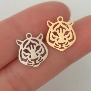 Tiger Head Charm Stainless Steel For Men Jewelry