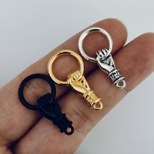 Handhållande ringkopplingsberlock antik silverfärgad