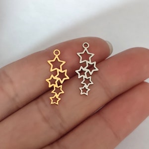 Stars Charm Stainless Steel For Earring Making