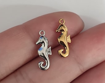 Seahorse Charm - Stainless Steel Sea Animal Pendant