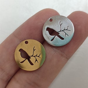 Stainless Steel Bird Charm Wholesale, Bird Pendant Bulk, DIY Craft for Necklace Bracelet Earring Keychain lc309