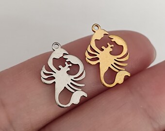 Tiny Scoporn Bone Charm - Stainless Steel Animal Pendant